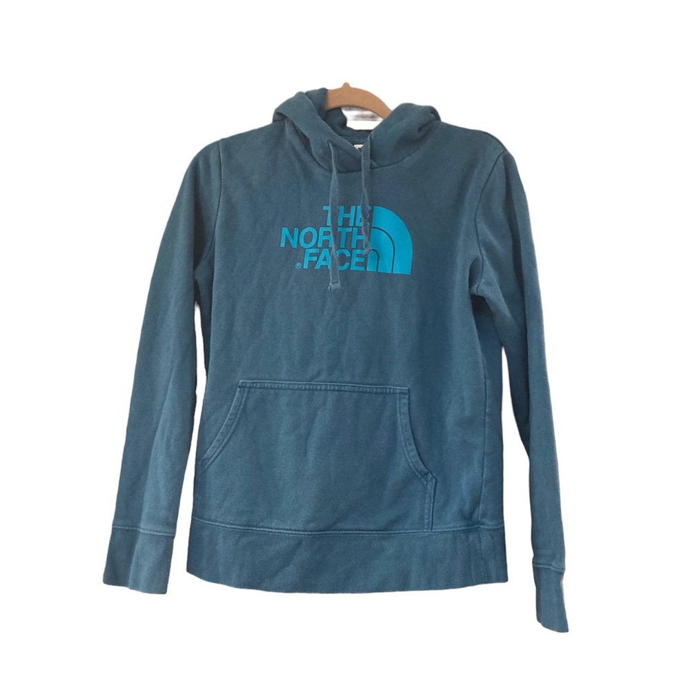 North Face women’s sweatshirt hoodie size medium. Teal in color